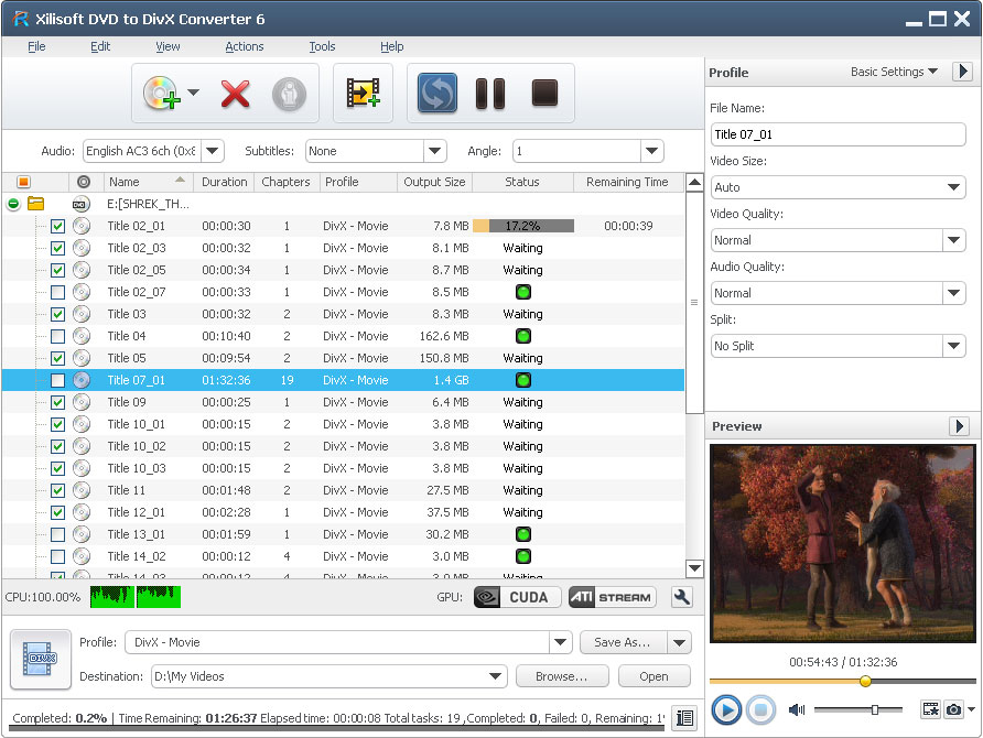 Xilisoft DVD to DivX Converter - Convert DVD to DivX, convert DVD to DivX